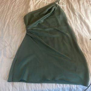 Sage green silk dress